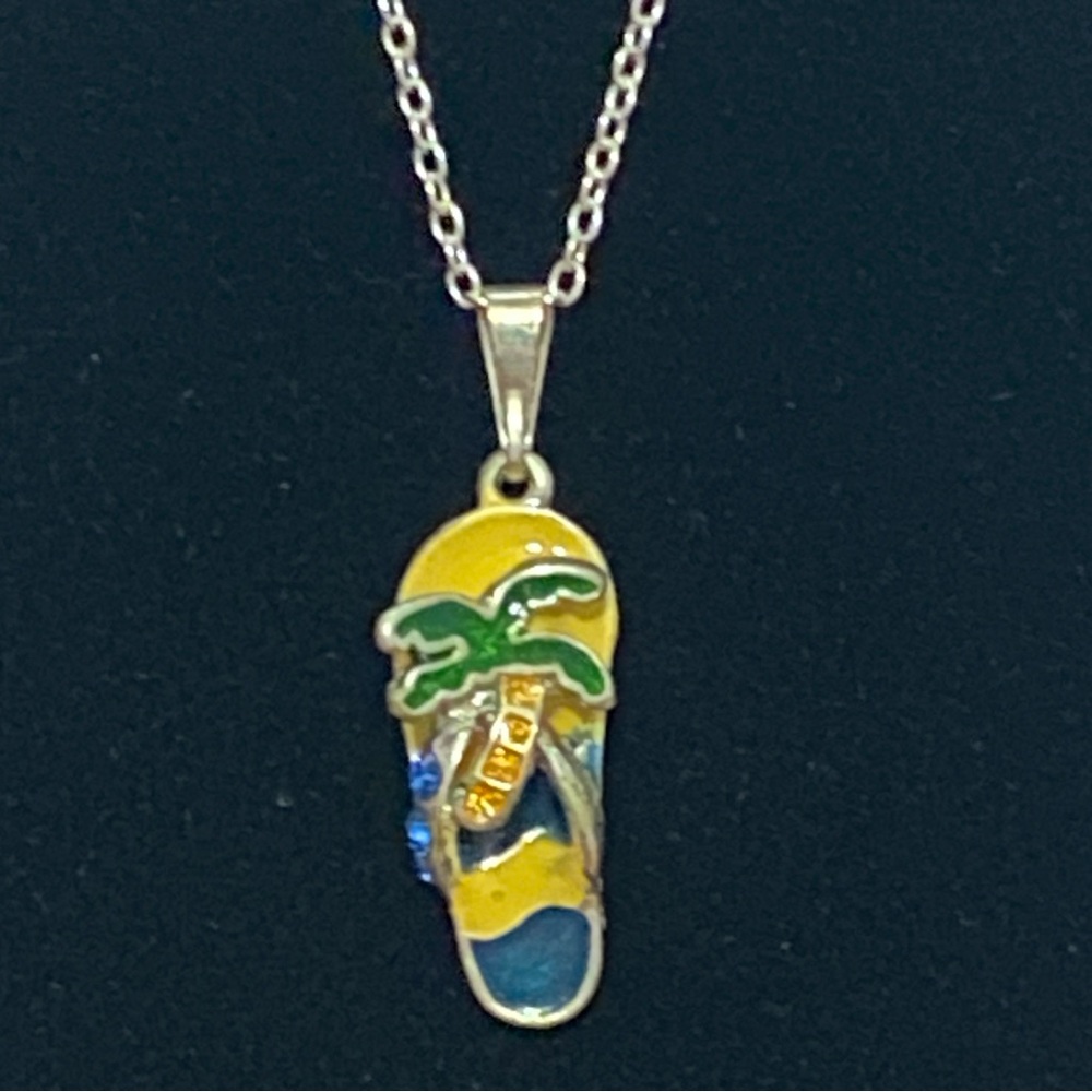 Colorful Flip Flop Pendant Necklace